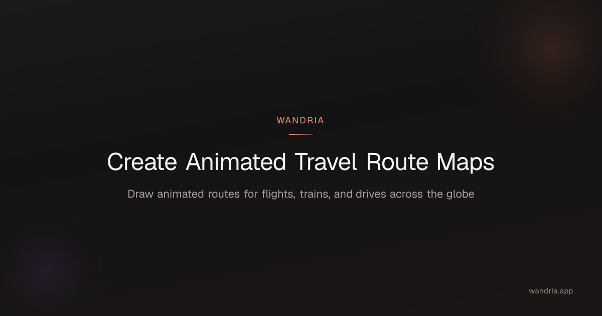Travel Route Map - Create Animated Flight & Road Routes | Wandria